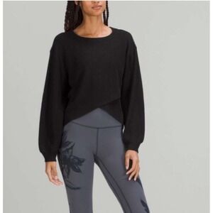 Lululemon Crossover Cashmere Blend Cropped Sweater Black Size 8